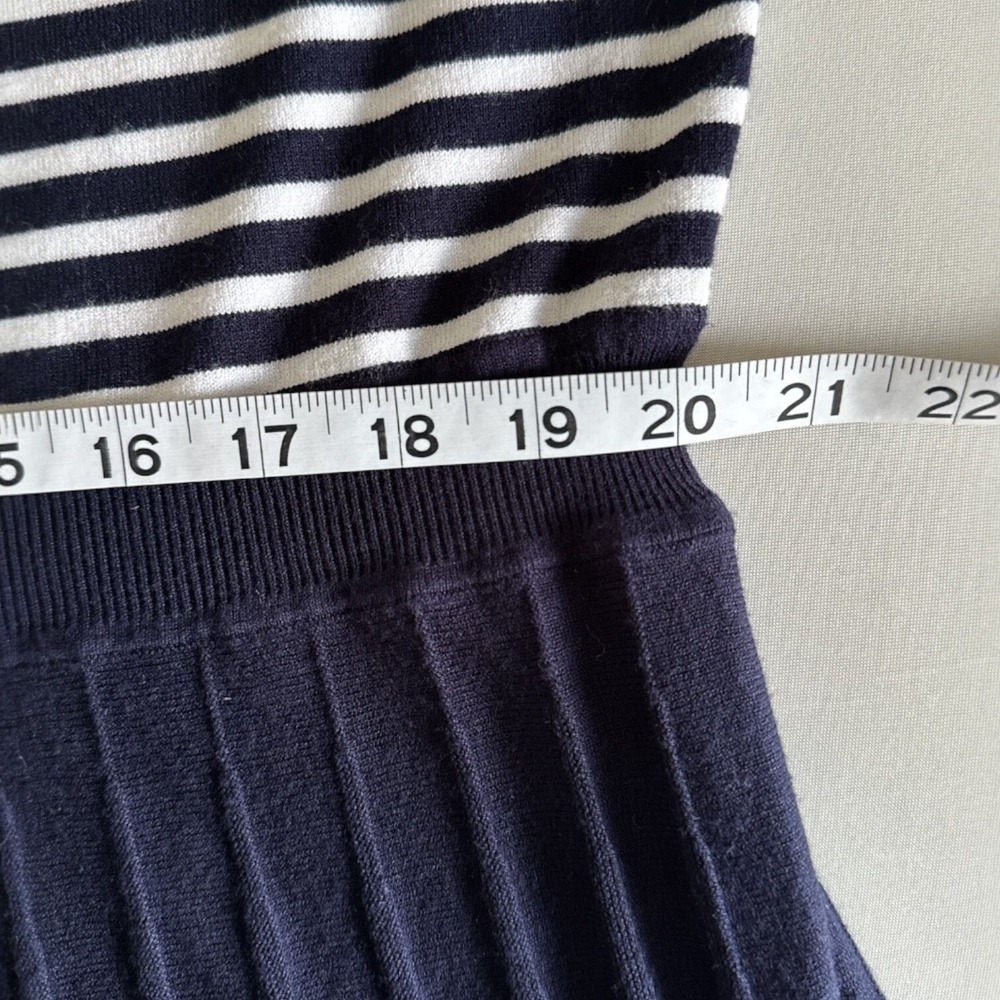 Draper James Knit Dress XXL Nautical Striped Ruffle Sleeve Pleated Skirt Stretch - Picture 13 of 13